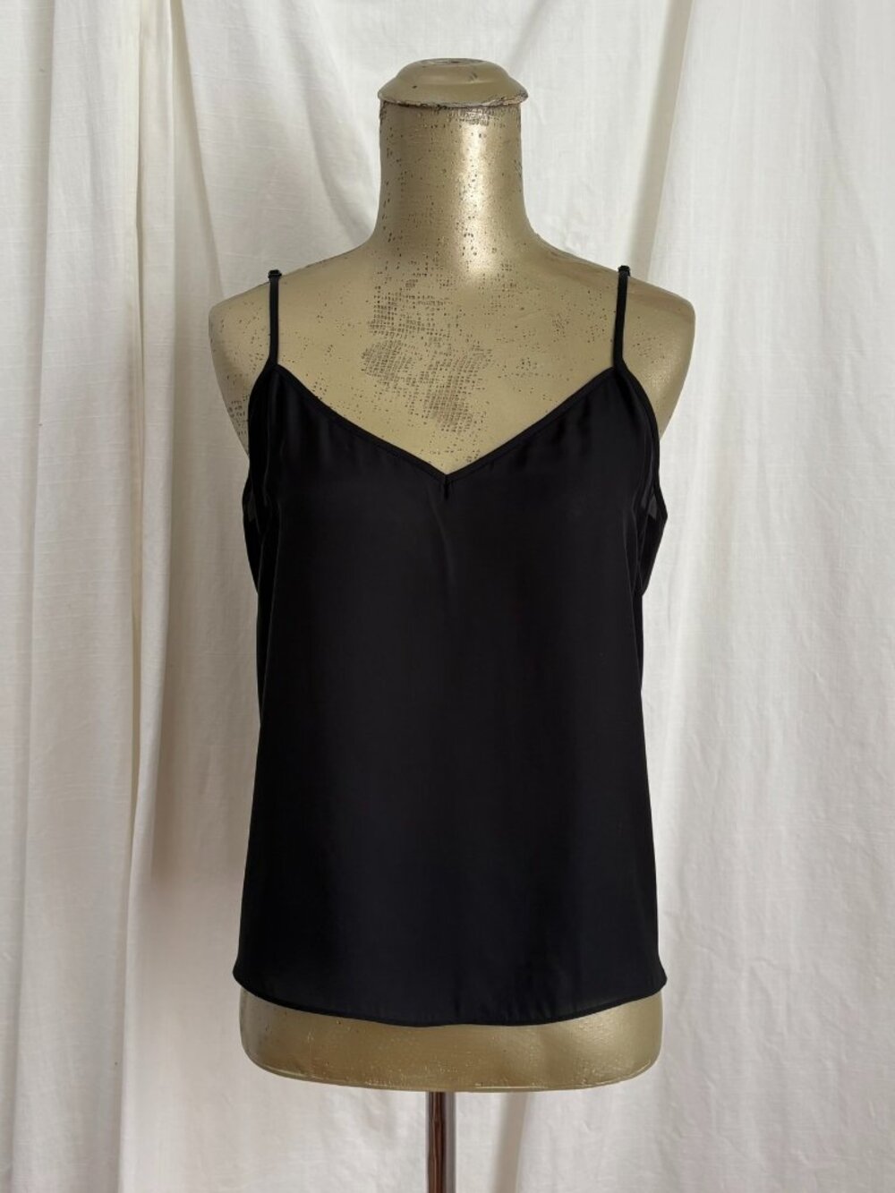 La Ligne Black Satin Silky Camisole Tank Top S Minimalist Chic Sleeveless Basic